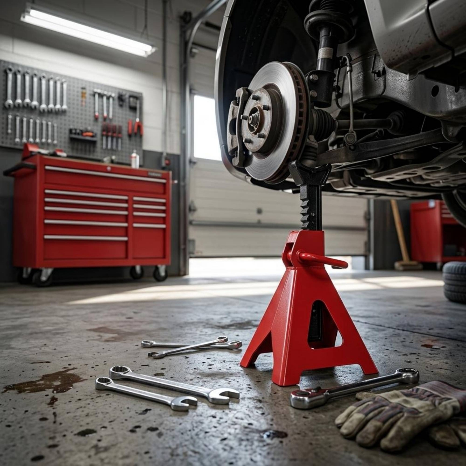 Tools For Garage - 2 Pieces Lift Stands Wide Base