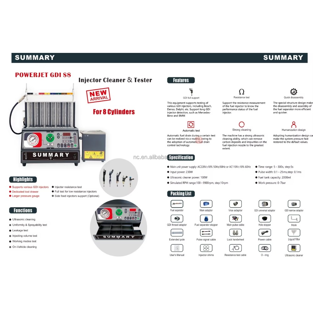 Workshop Tools Price - Ranlraka Summary GDI 8 Cylinders Ultrasonic
