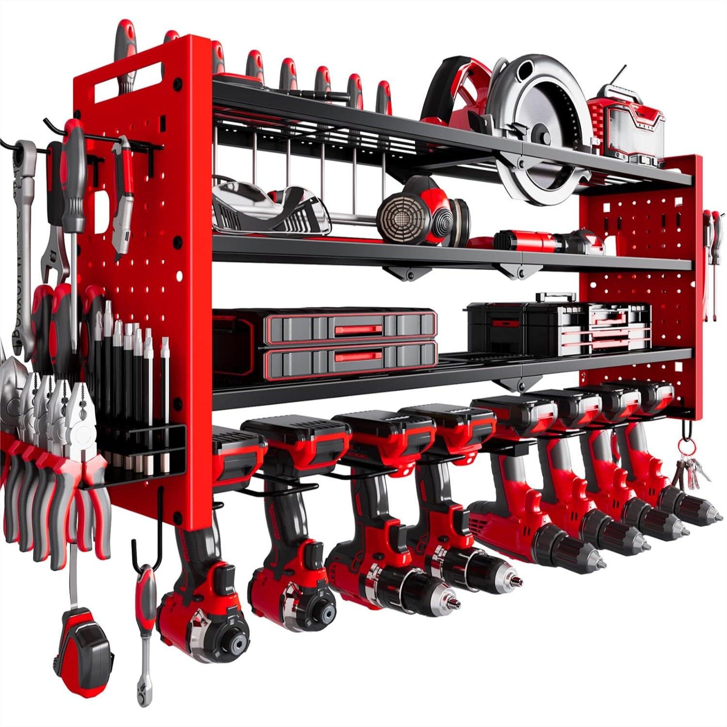 Workshop Tools Holder - 4-Layer Large Capacity Tool Rack with