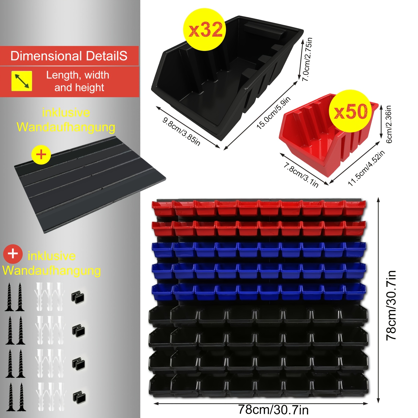 Workshop Tools Holder - Wall-Mounted Tool Organizer System with Storage