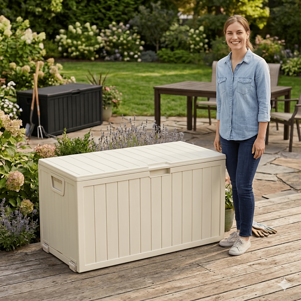 Tools For Garage - 75/35 Gallon Outdoor Storage Box Waterproof