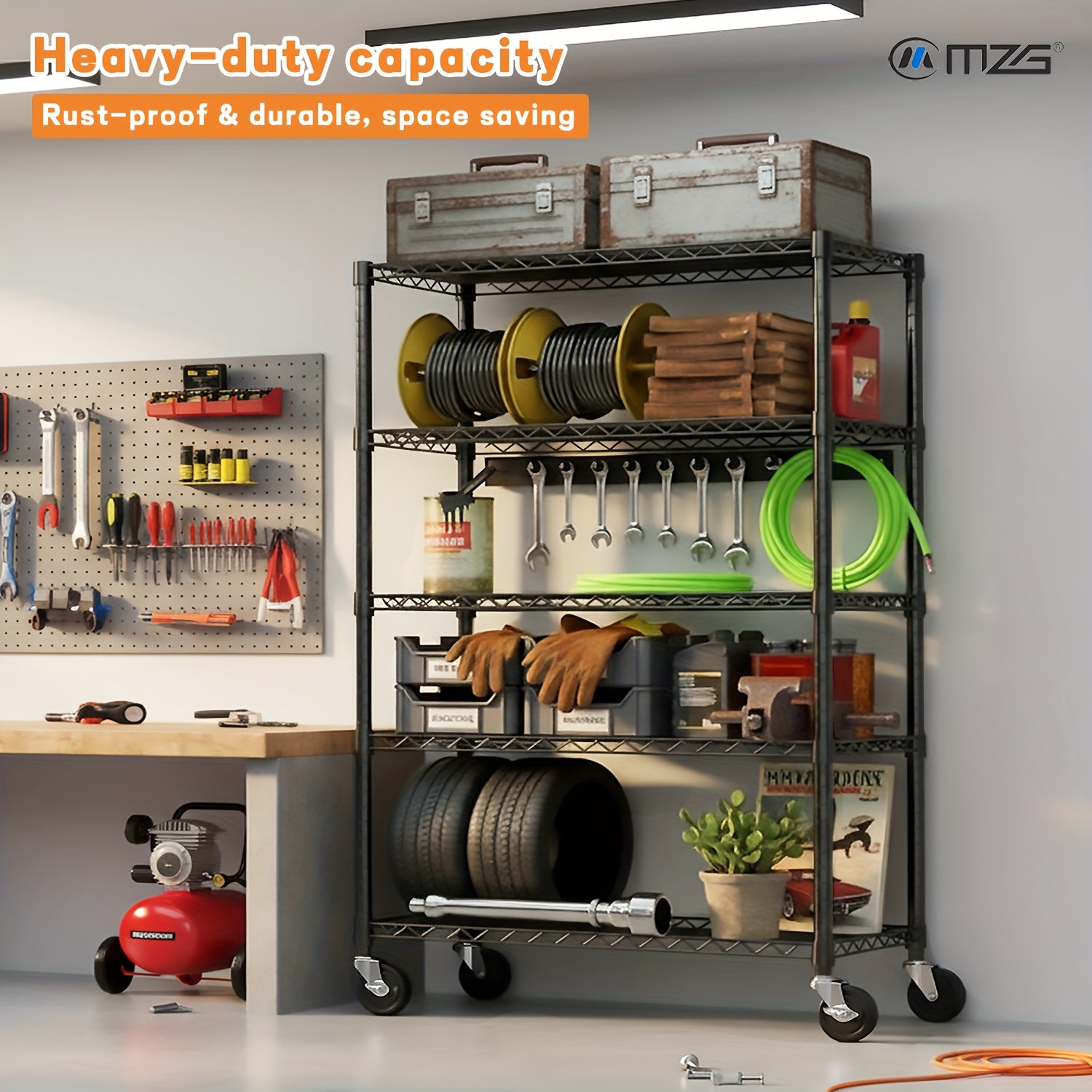 Workshop Use Tools - MZG Heavy-Duty Adjustable 5/4 Shelf Metal