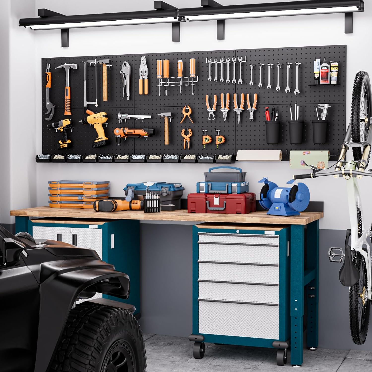 48x36 Inch Metal Pegboard Kit  - Tools In Metal Workshop avaliação e preço