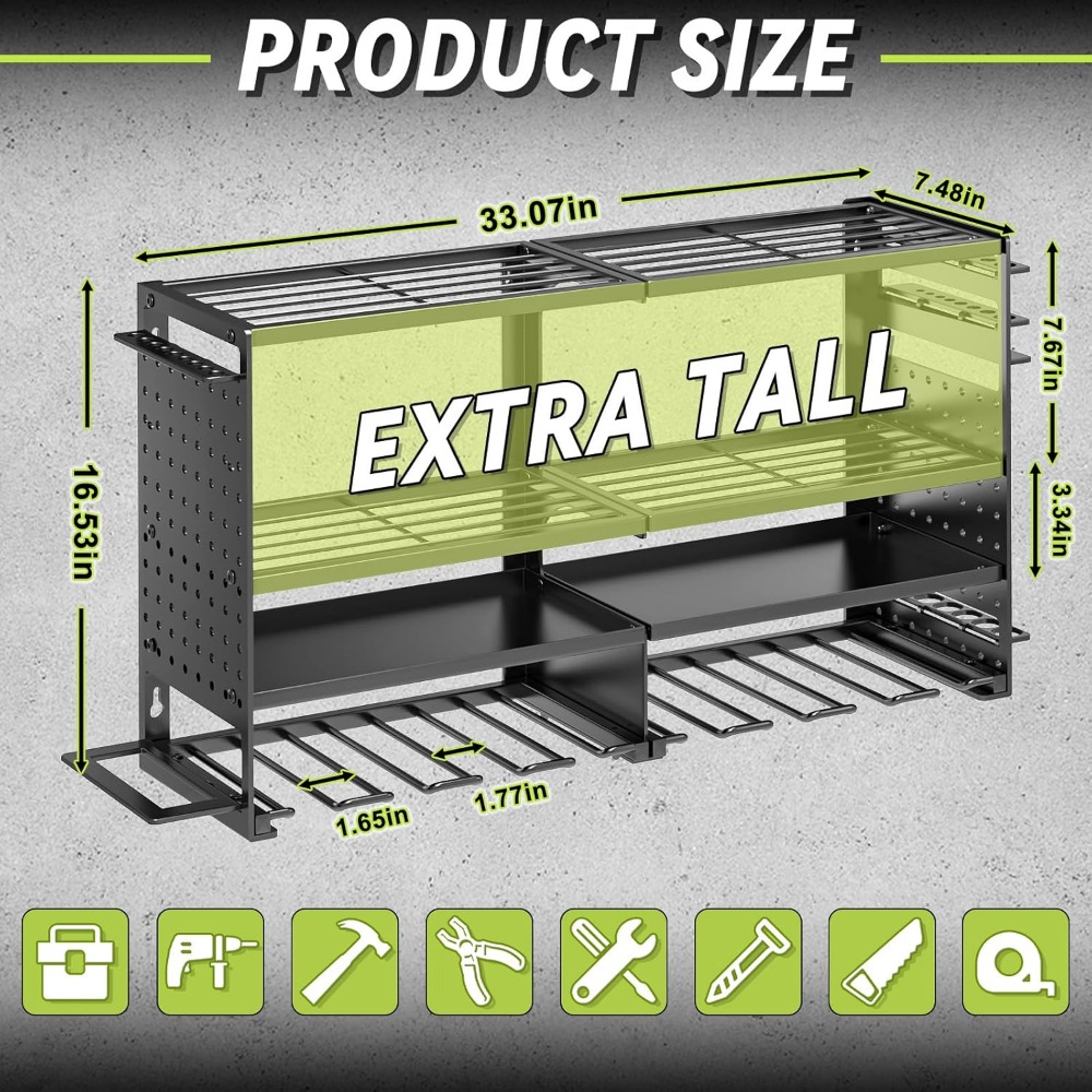 Heavy Duty 4 Tier 8 Slot Wall  - Workshop Tools Holder avaliação e preço