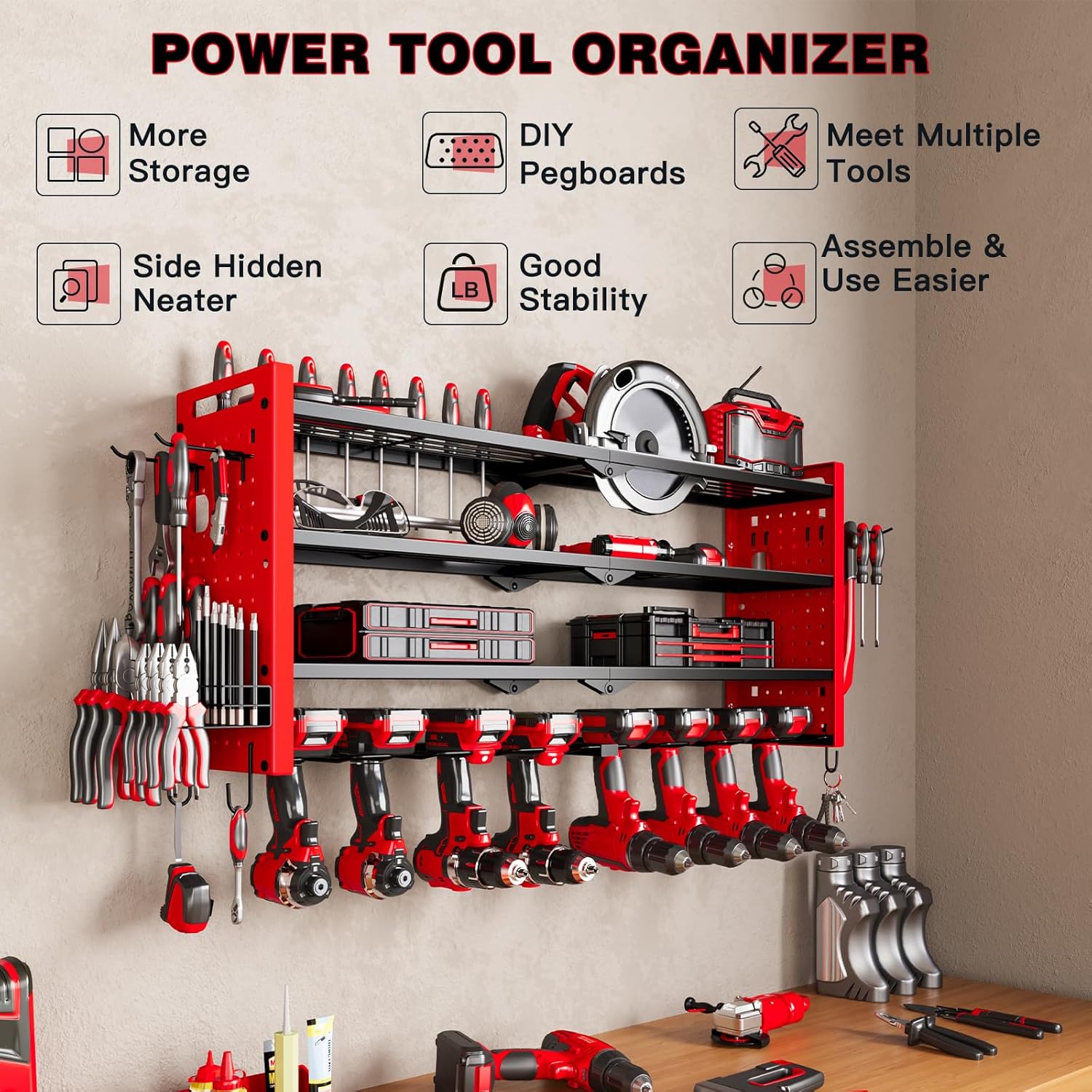 4-Layer Large Capacity Tool Ra - Workshop Tools Holder avaliação e preço