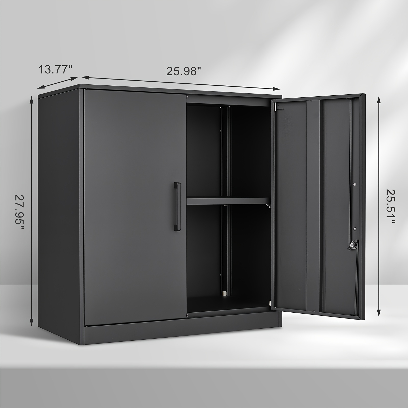 Black Metal Wall Storage Cabin - Tools For Garage avaliação e preço