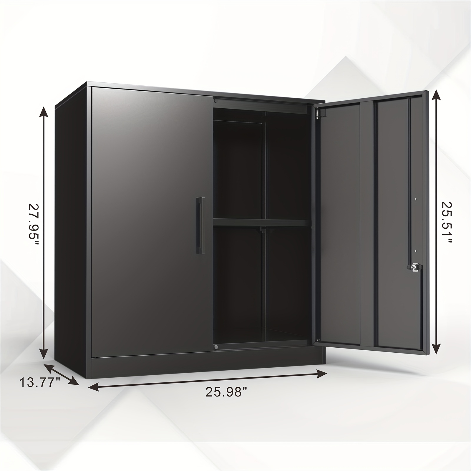 Black Metal Wall Storage Cabin - Tools For Garage avaliação e preço