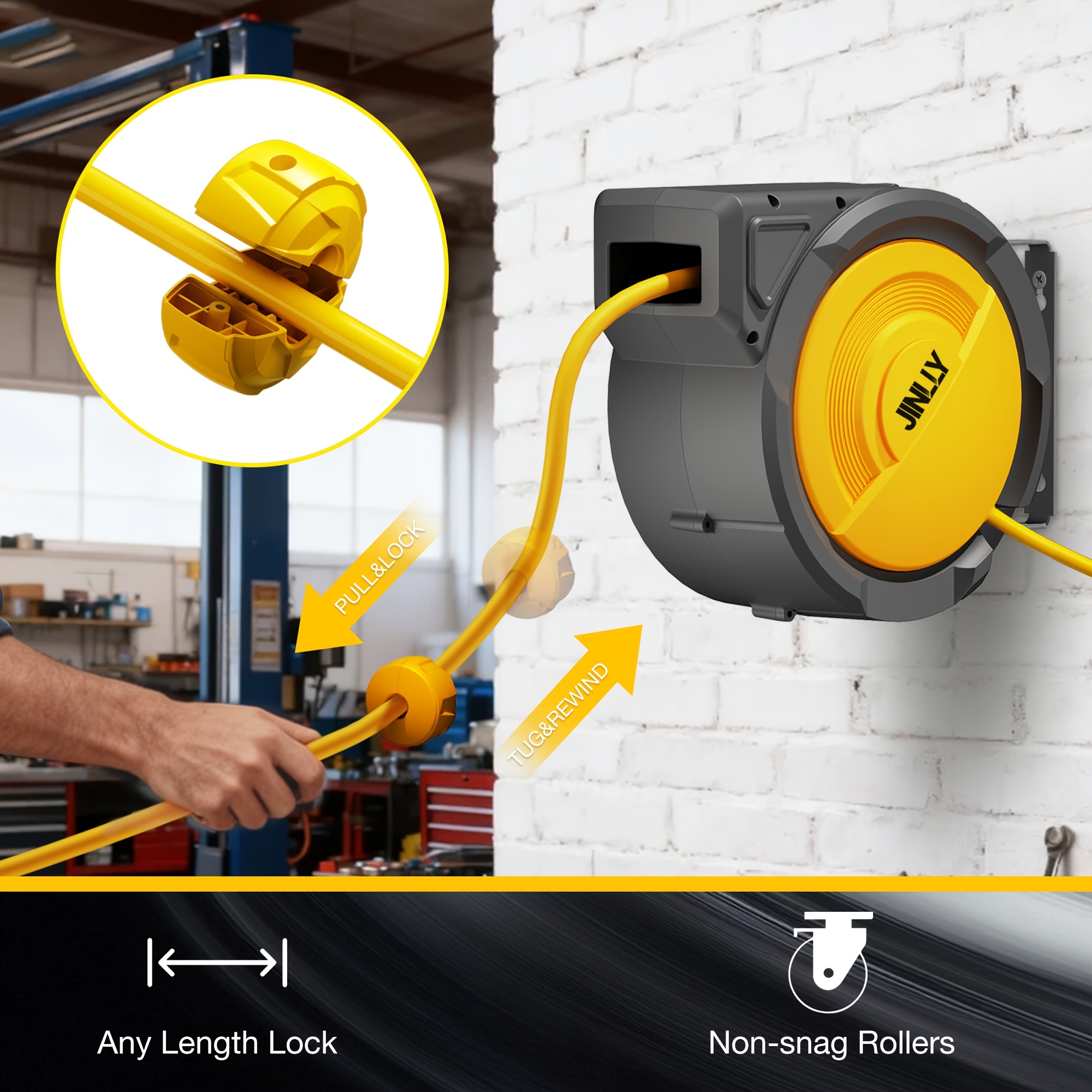 Heavy-Duty Retractable Air Hos - Workshop Use Tools avaliação e preço