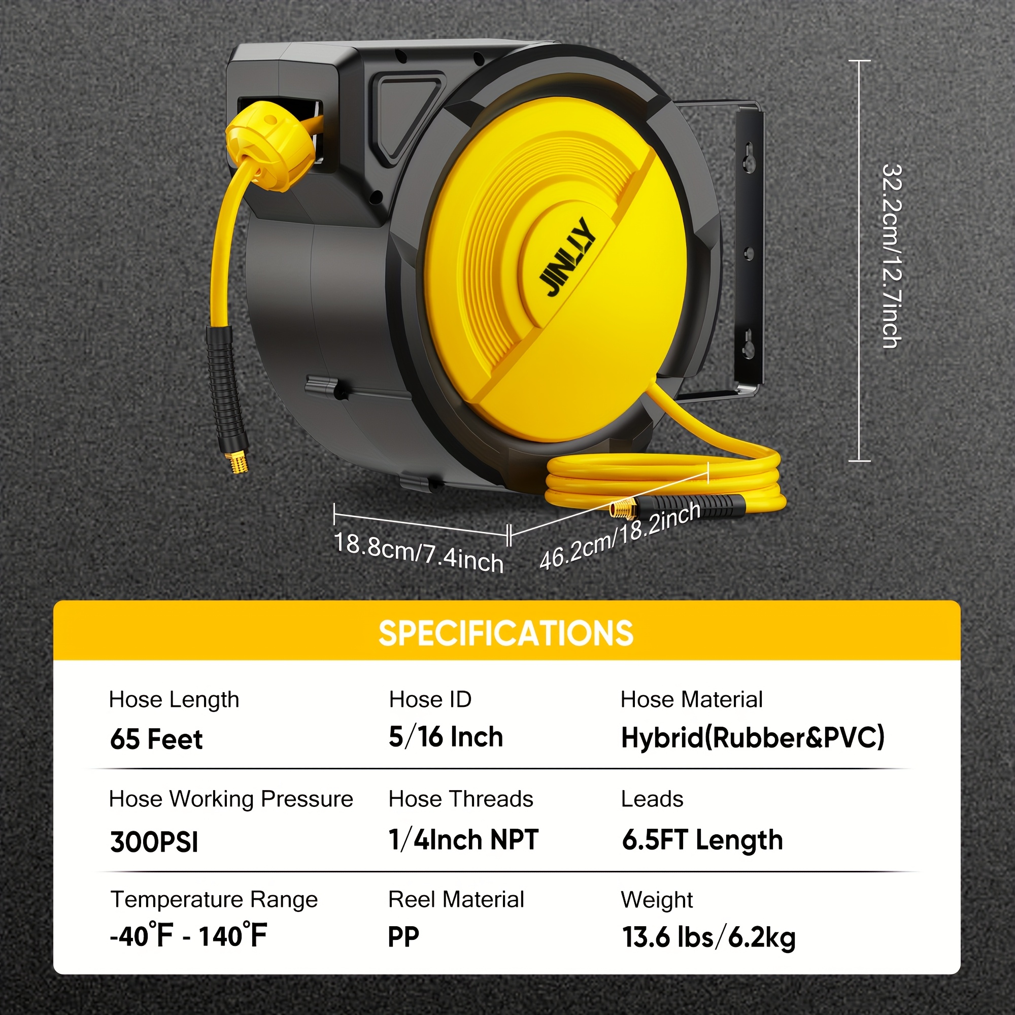 Heavy-Duty Retractable Air Hos - Workshop Use Tools avaliação e preço