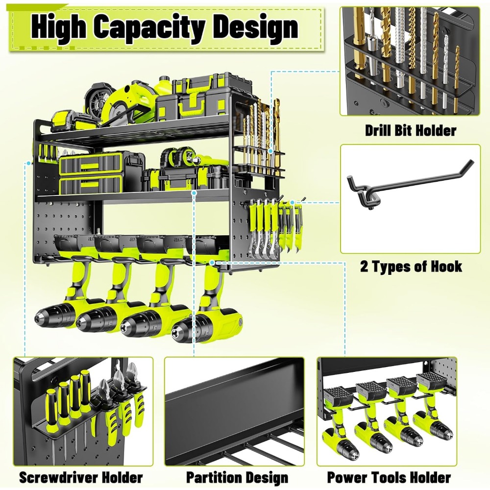Wall Mount Tool Organizer with - Workshop Tools Holder avaliação e preço