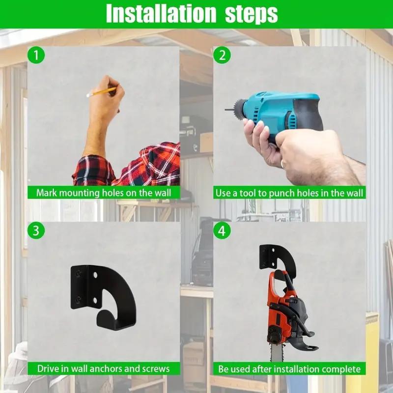 Chainsaw Wall Mount Heavy Duty - Tools In Metal Workshop avaliação e preço